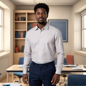 NWOT. Banana Republic Men's XL Slim Fit Striped Dress Shirt Non-Iron Long Sleeve